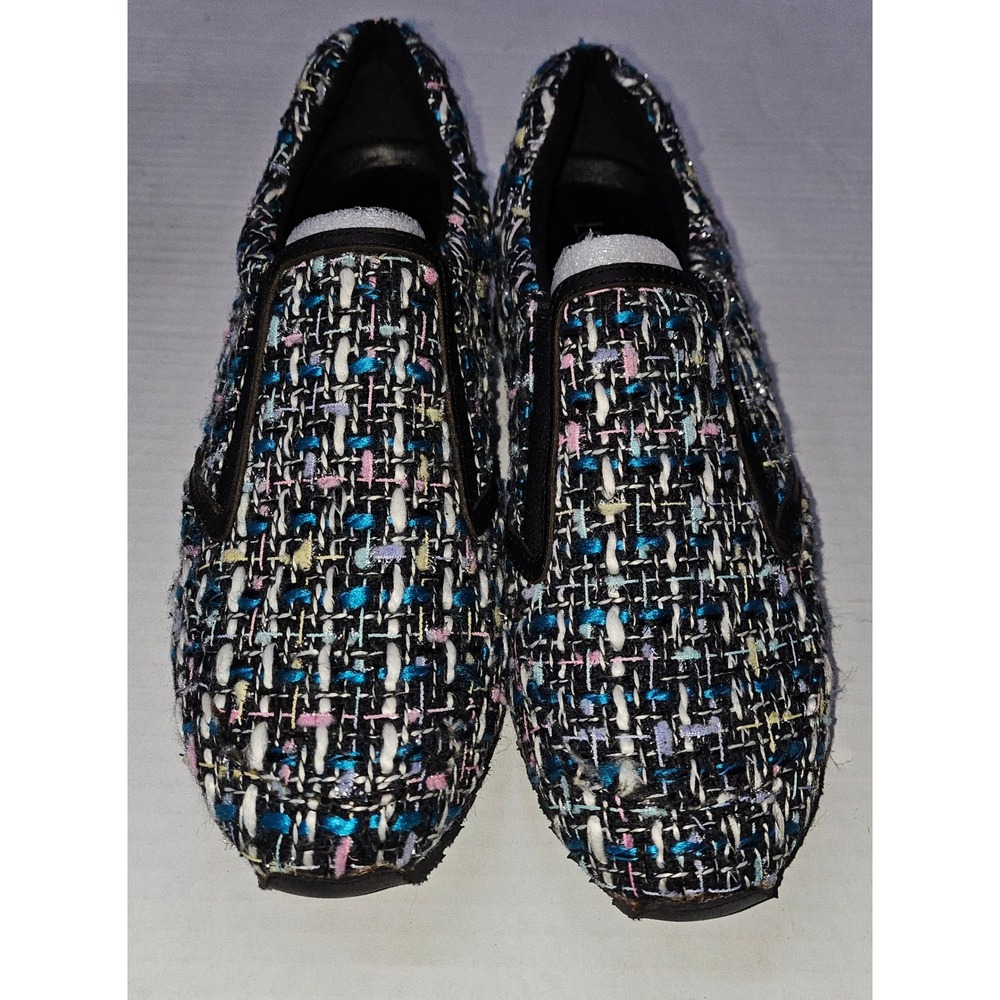 LOGO by Lori Goldstein Marilyn Blue Tweed Slip On Sneakers A280992 Womens 5M